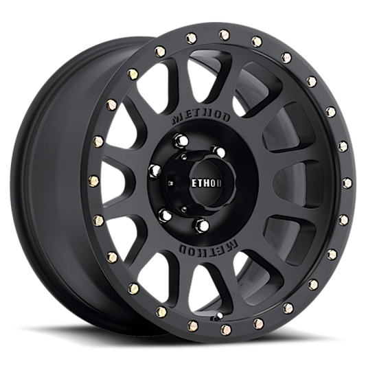 (set of 4) Method MR305 NV Matte Black | 17x8.5" +25mm | 6x135mm Wheel
