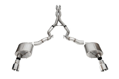CORSA Xtreme, Sport / 3.0 in Cat-Back 4.5 in Slash Tips | 2024 Mustang GT Convertible (21270, 21274)