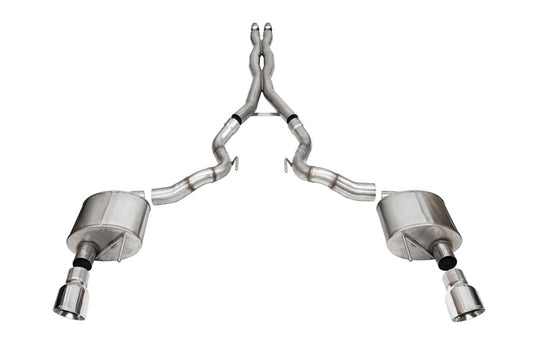 CORSA Xtreme, Sport / 3.0 in Cat-Back 4.5 in Slash Tips | 2024 Mustang GT Convertible (21270, 21274)