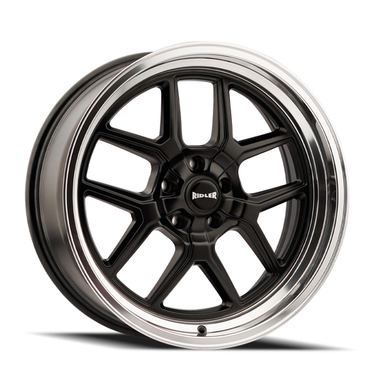 Ridler Wheels 610 Matte Black Polished | 17x8" +0mm | 5x120.65mm Wheel