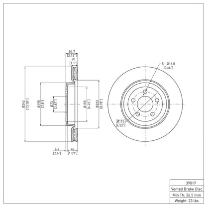 DFC Front Brake Rotor: Chrysler 300 (05-23)