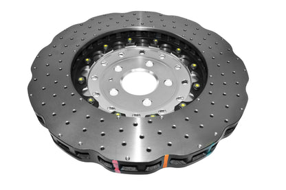 DBA Front 5000 Series Cross Drilled Rotor w/ Silver Hat | Audi RS7 (14-18) (DBA53002WSLVXD)