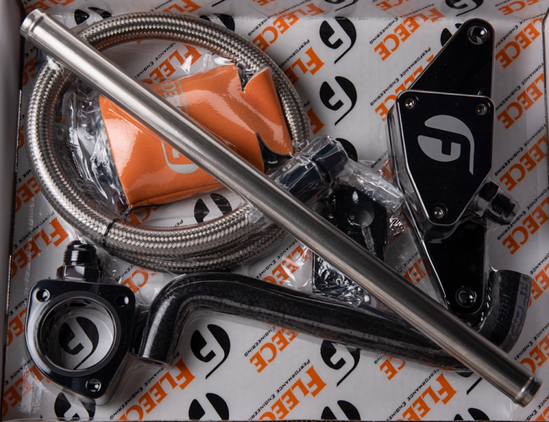 Fleece Performance 03-05 Auto Trans Cummins Coolant Bypass Kit w/ Stainless Steel Braided Line