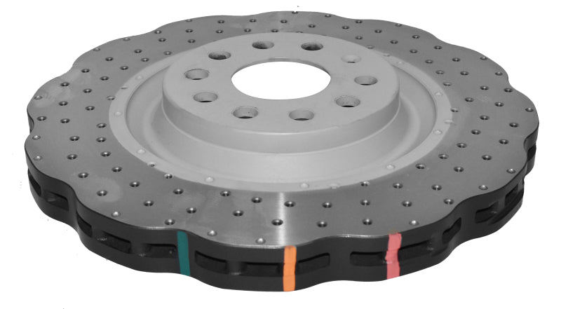 DBA Front 4000 Series Cross Drilled Rotor w/ Silver Hat | Volkswagen Golf R (15-20) (DBA42830WSLVXD)
