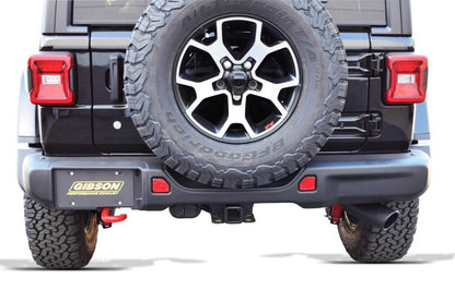 Gibson 3.6L 2.5in Single Cat-Back Exhaust | Jeep Wrangler JL Rubicon (18-22) - Black Elite Ceramic