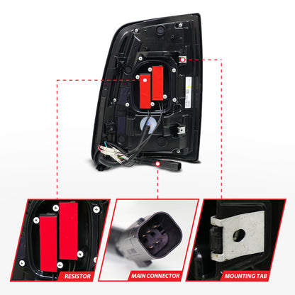 ANZO 19-24 RAM 2500/3500 Full LED Tail Lights SeqSig Black Pair (311482A)