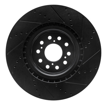 R1 17-25 Acura Integra F&R Drilled & Slotted Black Brake Rotor (ECB-59065L)