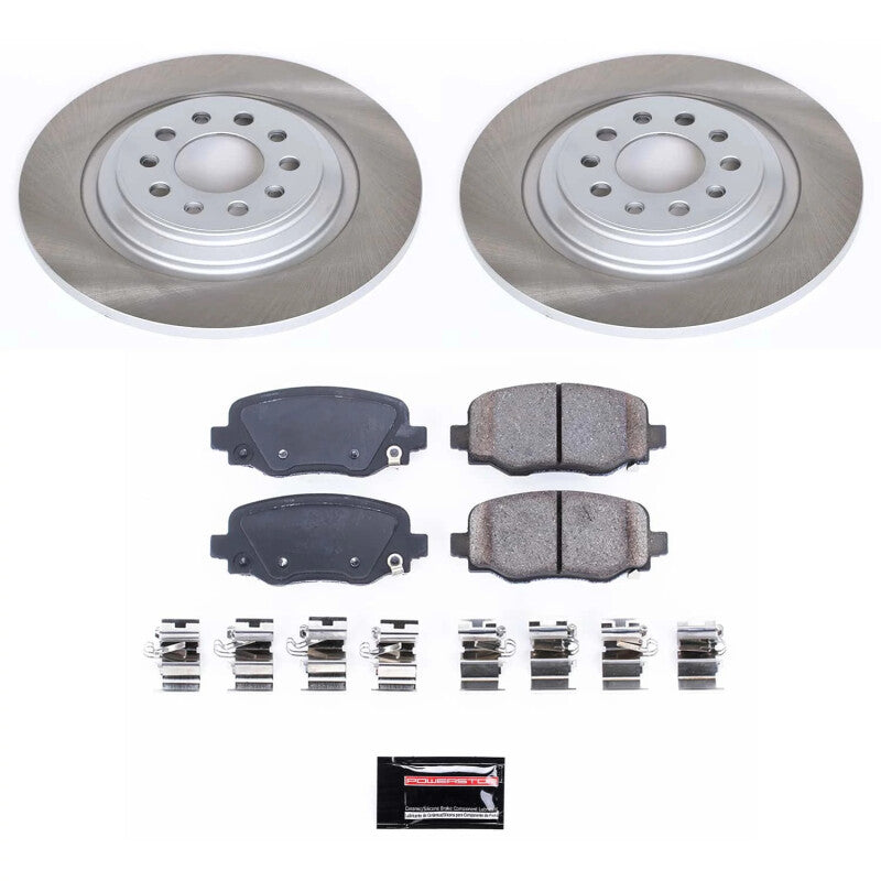 PowerStop Rear Semi-Coated Rotor Kit | 2014–2022 Jeep Cherokee (SC6542)