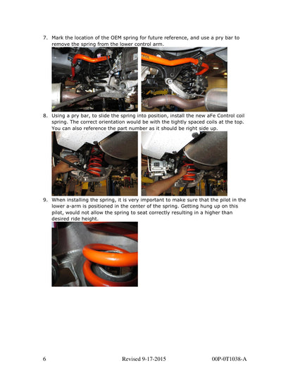 aFe CONTROL Lowering Springs | Ford Mustang GT 2015 (410-301001-N)
