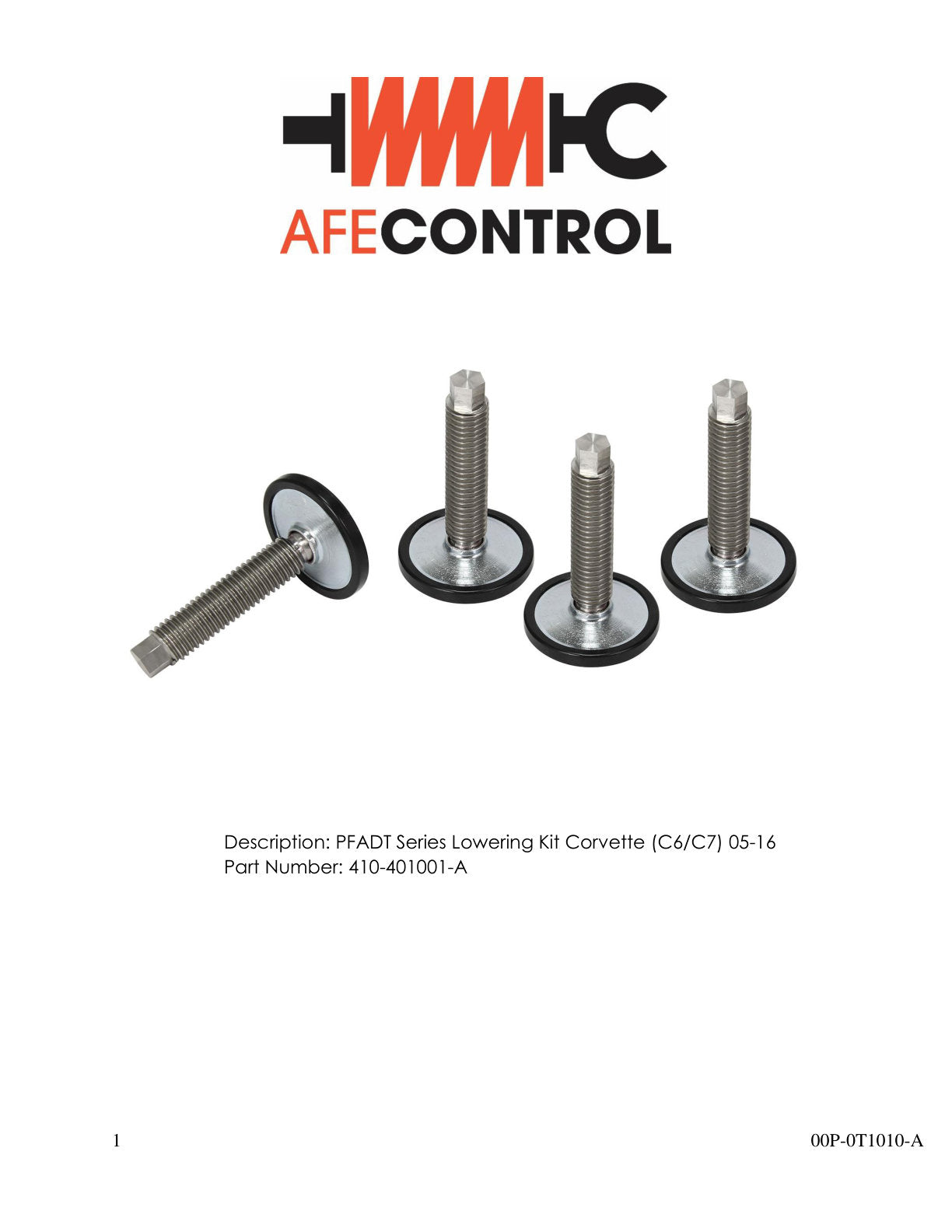 aFe PFADT Series Lowering Kit | Chevrolet Corvette (05-19) (410-401001-A)