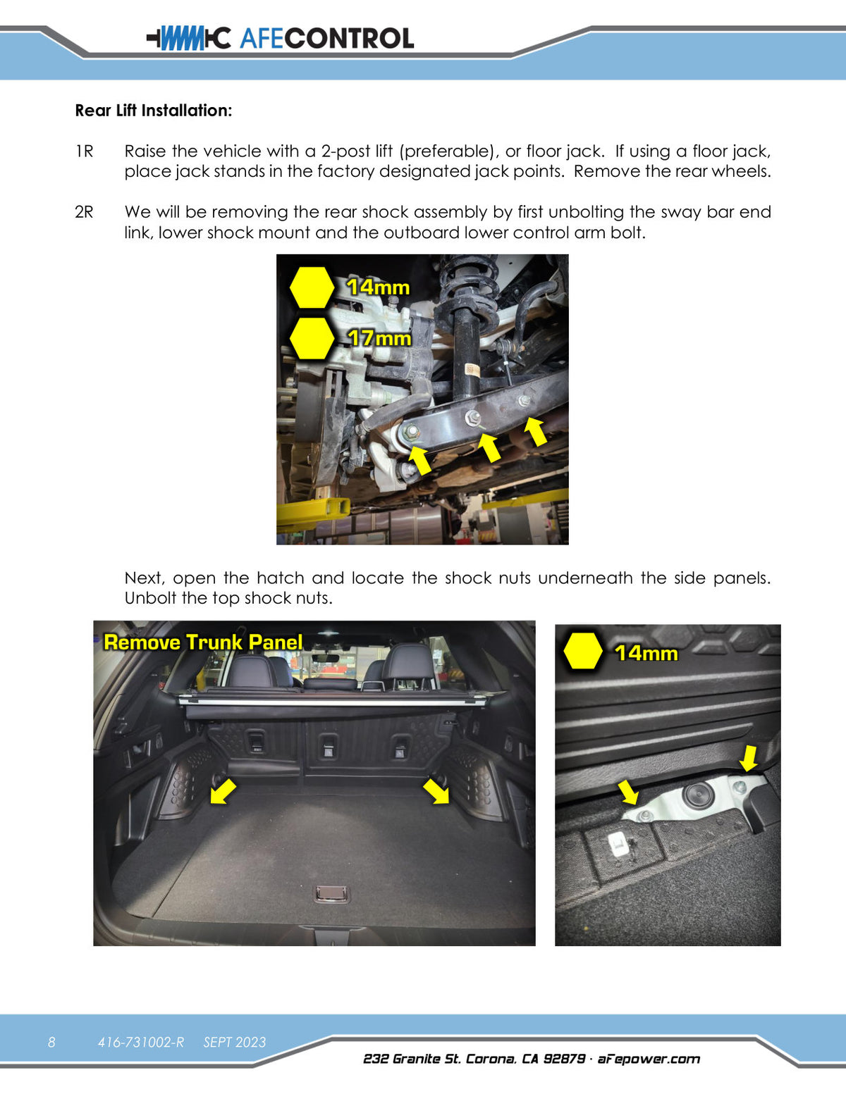 aFe CONTROL 2.0in Lift Kit | Subaru Outback (15-19) (416-731002-R)