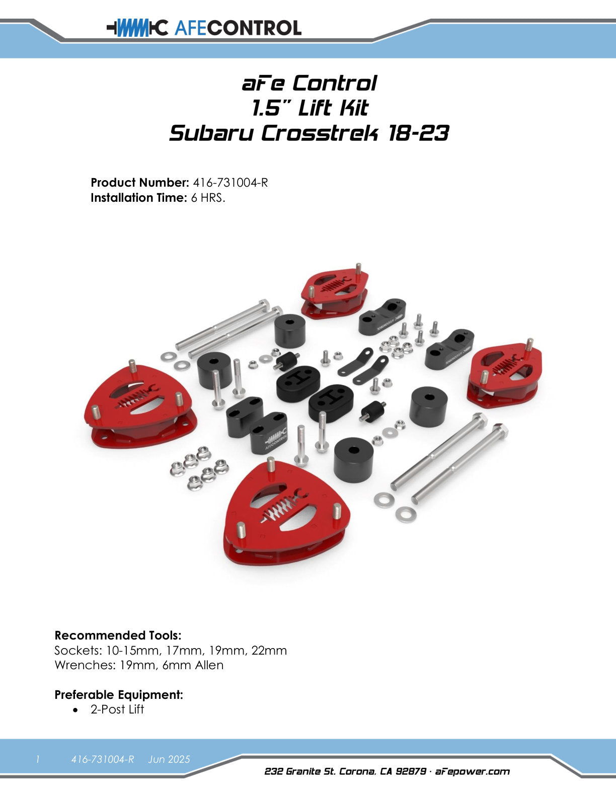 aFe 18-23 Subaru Crosstrek CONTROL 1.5in Lift Kit