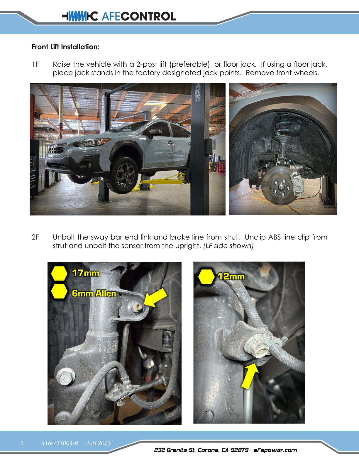 aFe 18-23 Subaru Crosstrek CONTROL 1.5in Lift Kit