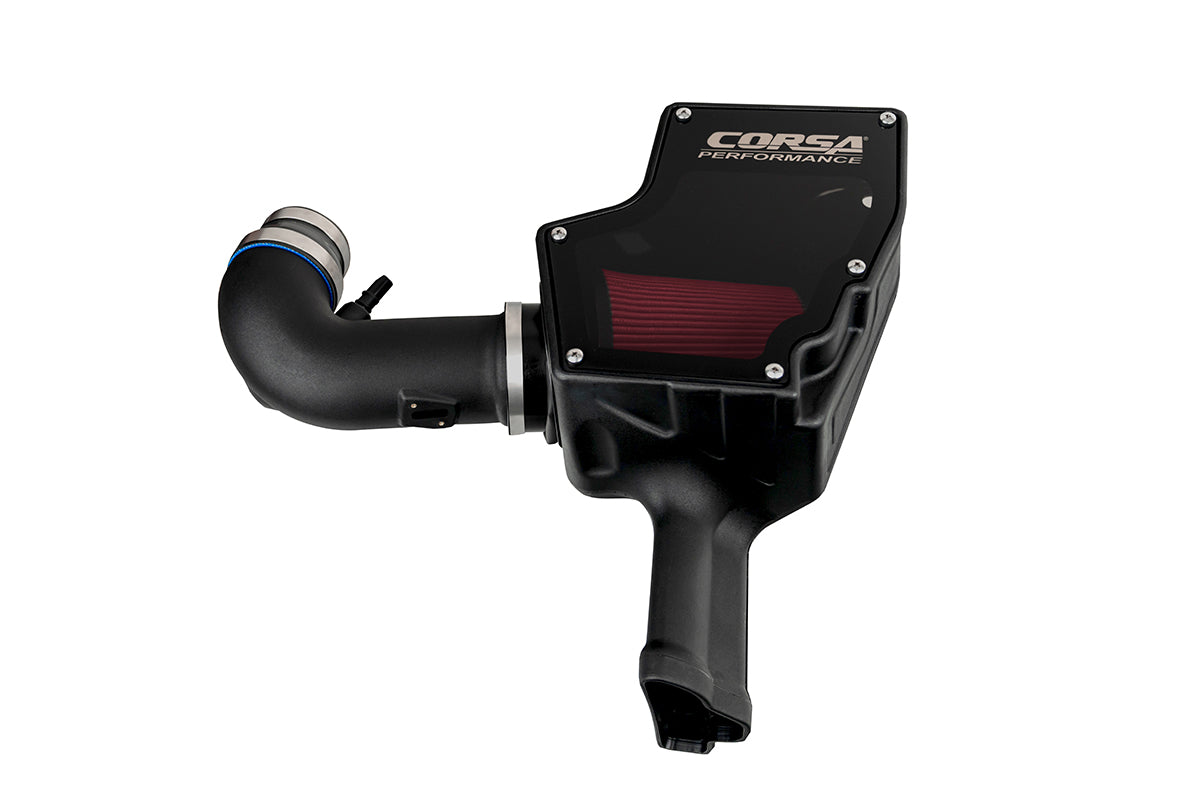 CORSA Black, Forged Carbon Fiber / Plastic Closed Box Air Intake | 2018-2023 Ford Mustang GT 5.0L V8 (44007, 419850)