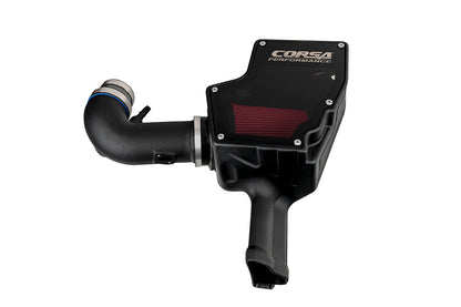 CORSA Black, Forged Carbon Fiber / Plastic Closed Box Air Intake | 2018-2023 Ford Mustang GT 5.0L V8 (44007, 419850)
