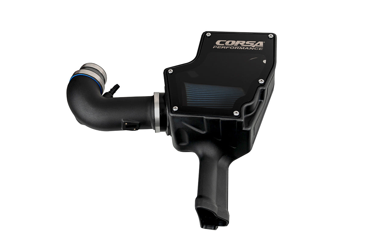 CORSA Black, Forged Carbon Fiber / Plastic Closed Box Air Intake | 2018-2023 Ford Mustang GT 5.0L V8 (44007, 419850)