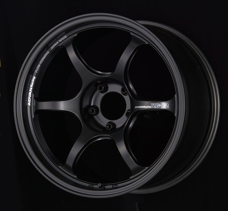 (set of 4) Advan RG-D2 Machining/Semi Gloss Black | 16x8" +38mm | 4x100mm Wheels