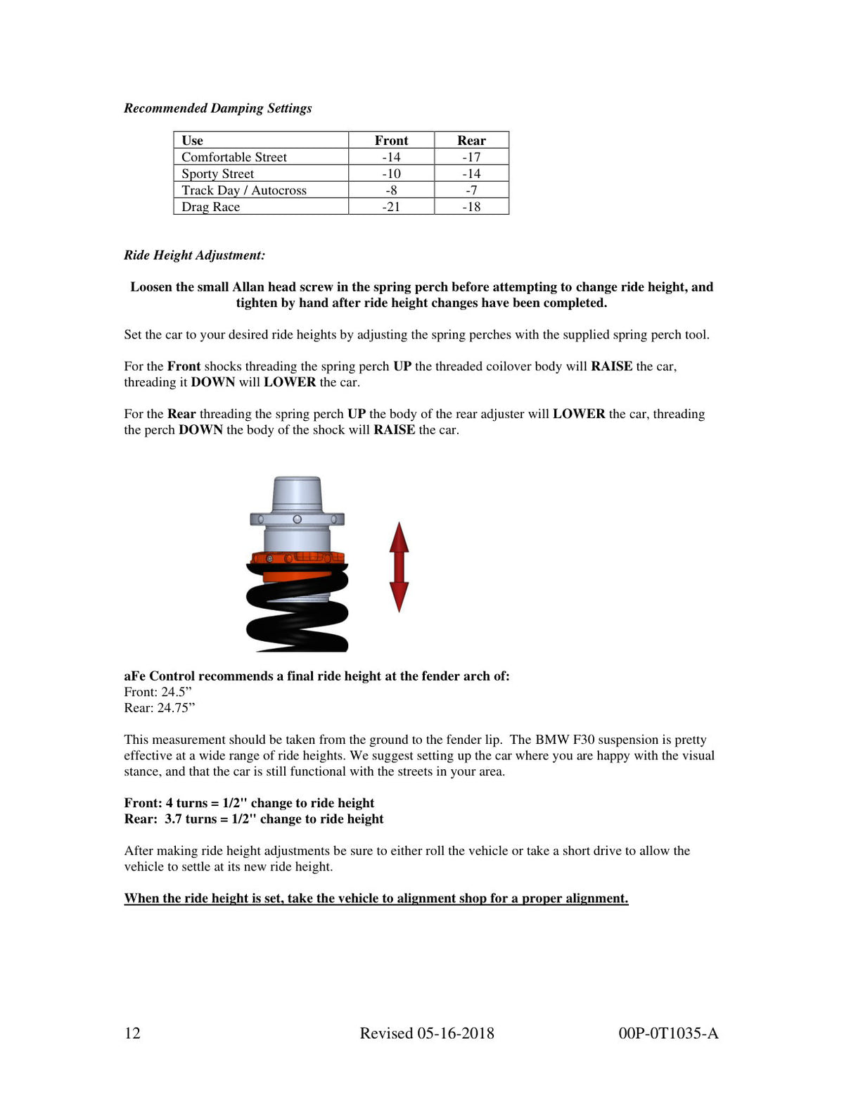 aFe Featherlight Adj Coilover | BMW 335i (12-15) (F30) (430-503002-N)