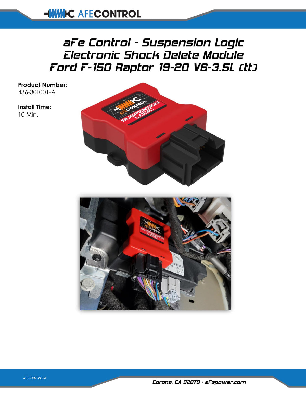 aFe Suspension Logic ESD Module | Ford F150 Raptor V6 3.5L (19-20) (436-30T001-A)