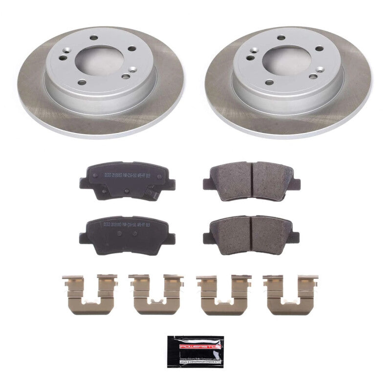 PowerStop Rear Semi-Coated Rotor Kit | 2017–2023 Kia Soul (SC6501)