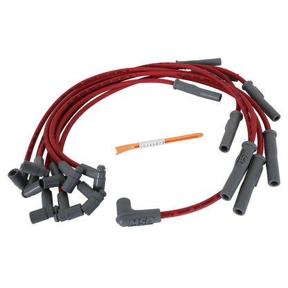 MSD 32189 Super Conductor Spark Plug Wire Set, Red