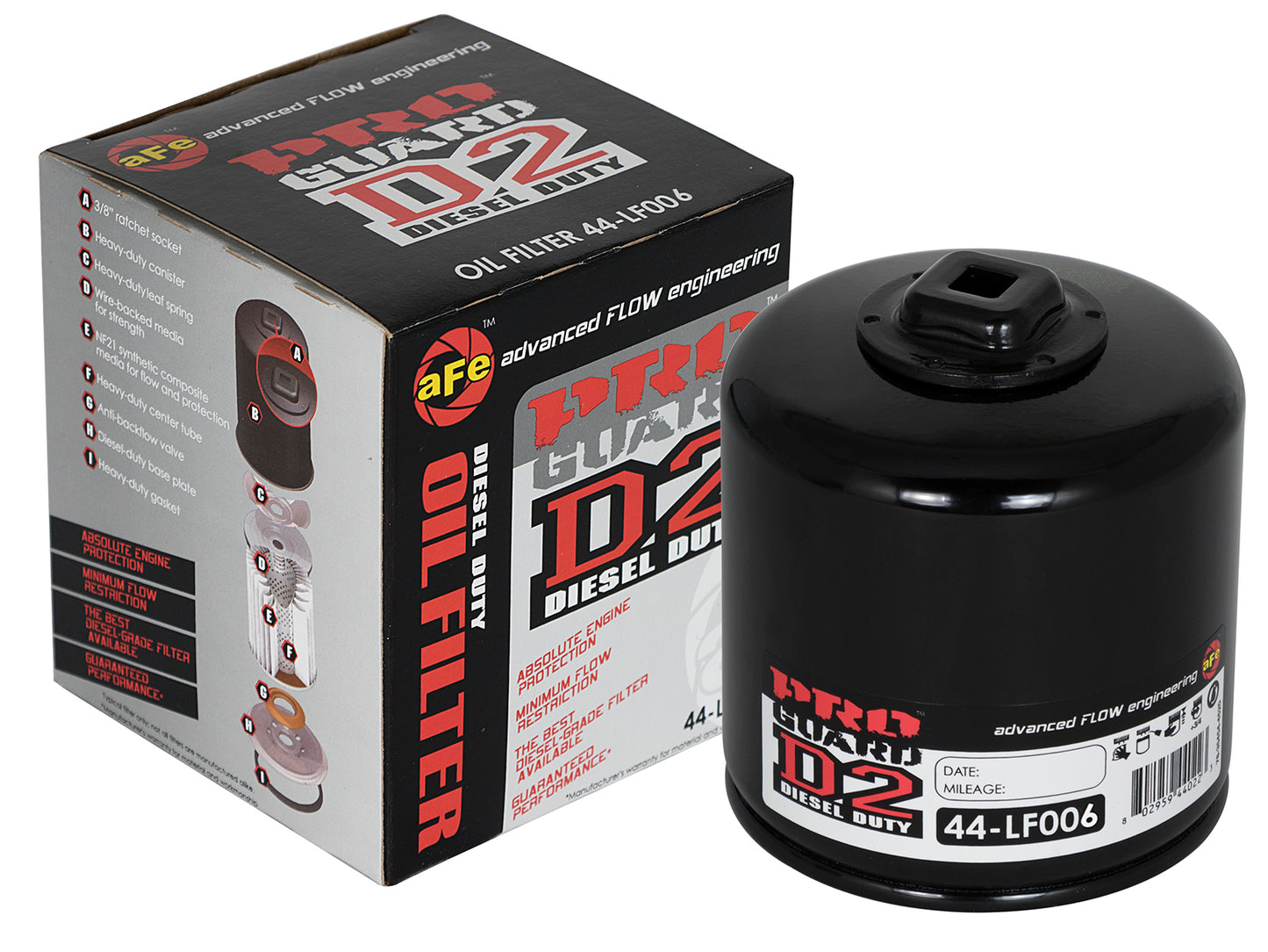 aFe ProGuard D2 Oil Filter | Dodge Cars and Trucks V6/V8/V10 (74-08) (44-LF006)