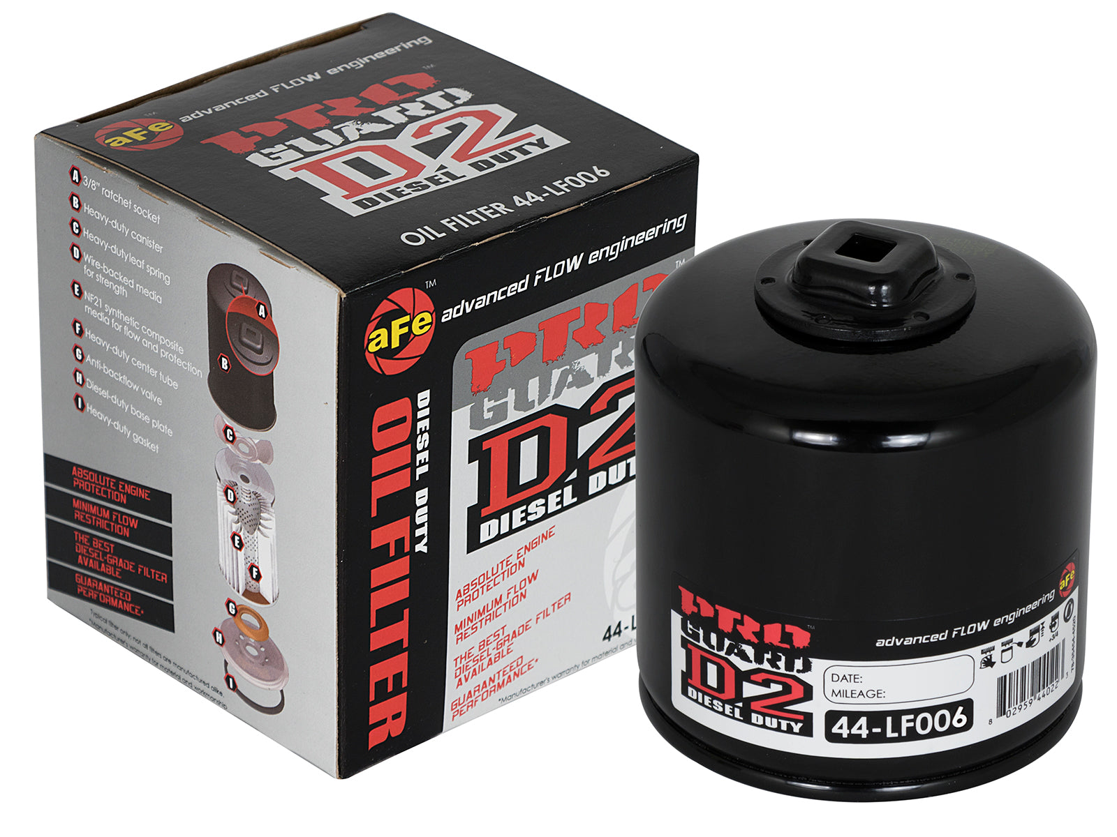 aFe ProGuard D2 Oil Filter | Dodge Cars and Trucks V6/V8/V10 (74-08) (44-LF006)