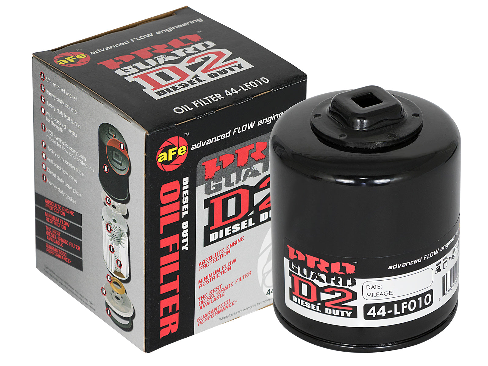 aFe Pro GUARD D2 Oil Filter (4 Pack) | GM Gas Trucks V6 4.3L (00-14) (44-LF010-MB)