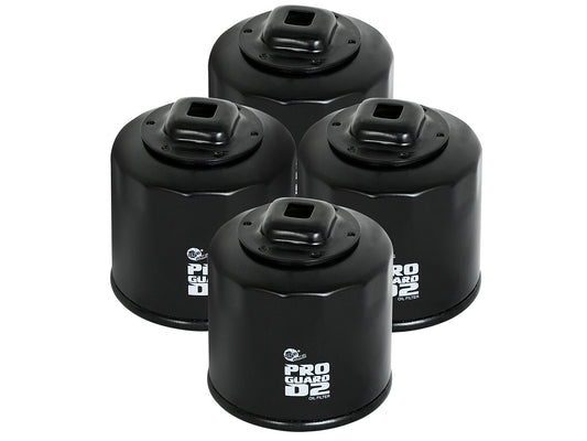 aFe Pro GUARD D2 Oil Filter (4 Pack) | Nissan Cars L4 (02-17) / Subaru Cars H4 (04-17) (44-LF017-MB)