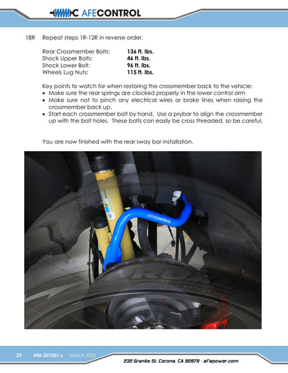 aFe 3 Point Adjustable Rear Sway Bar | Dodge Charger (06-23) (440-201001RL)