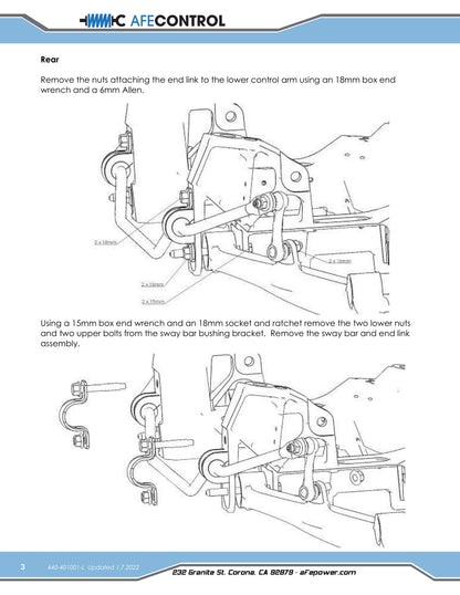 aFe CONTROL Front and Rear Sway Bar Set | Chevrolet Corvette C5/C6 (97-13) (440-401001-L)