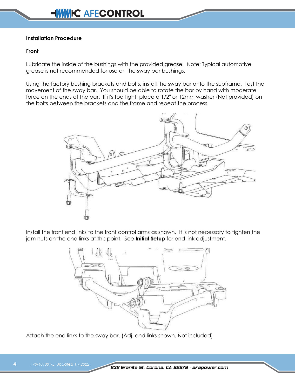 aFe CONTROL Front and Rear Sway Bar Set | Chevrolet Corvette C5/C6 (97-13) (440-401001-L)