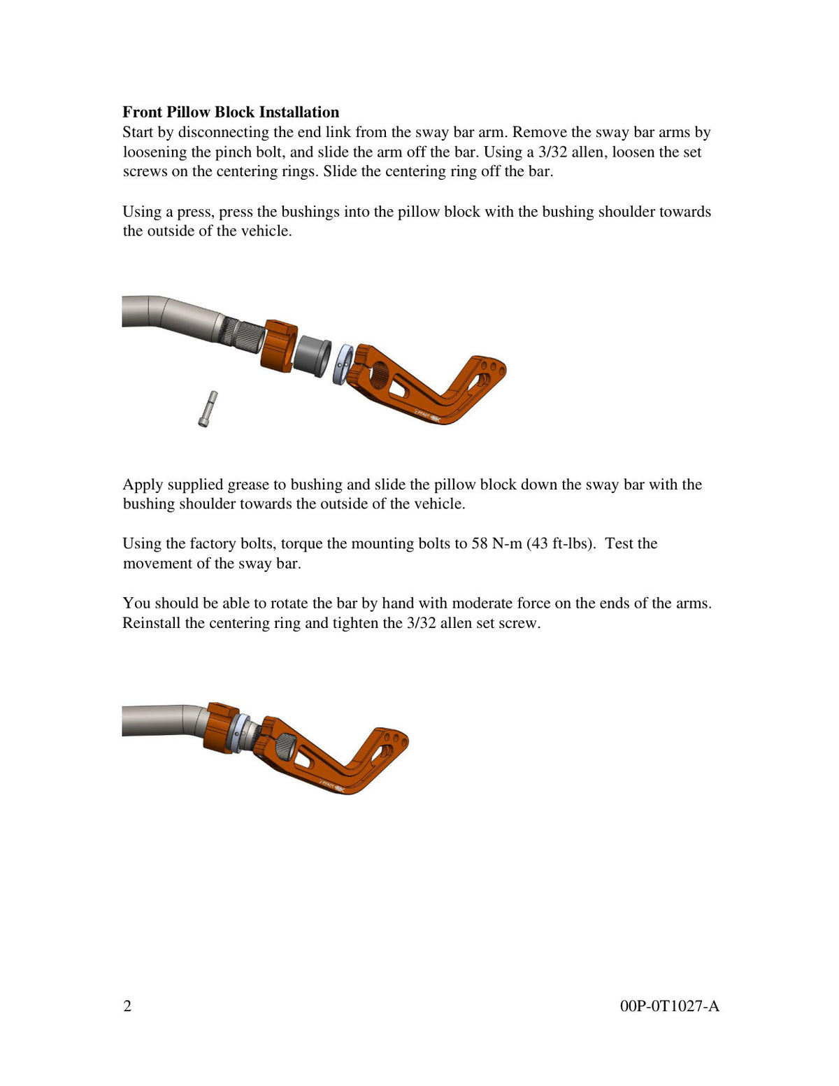 aFe PFADT Series Racing Sway Bar Pillow Blocks | Chevrolet Corvette C5/C6 (97-13) (440-401006-N)