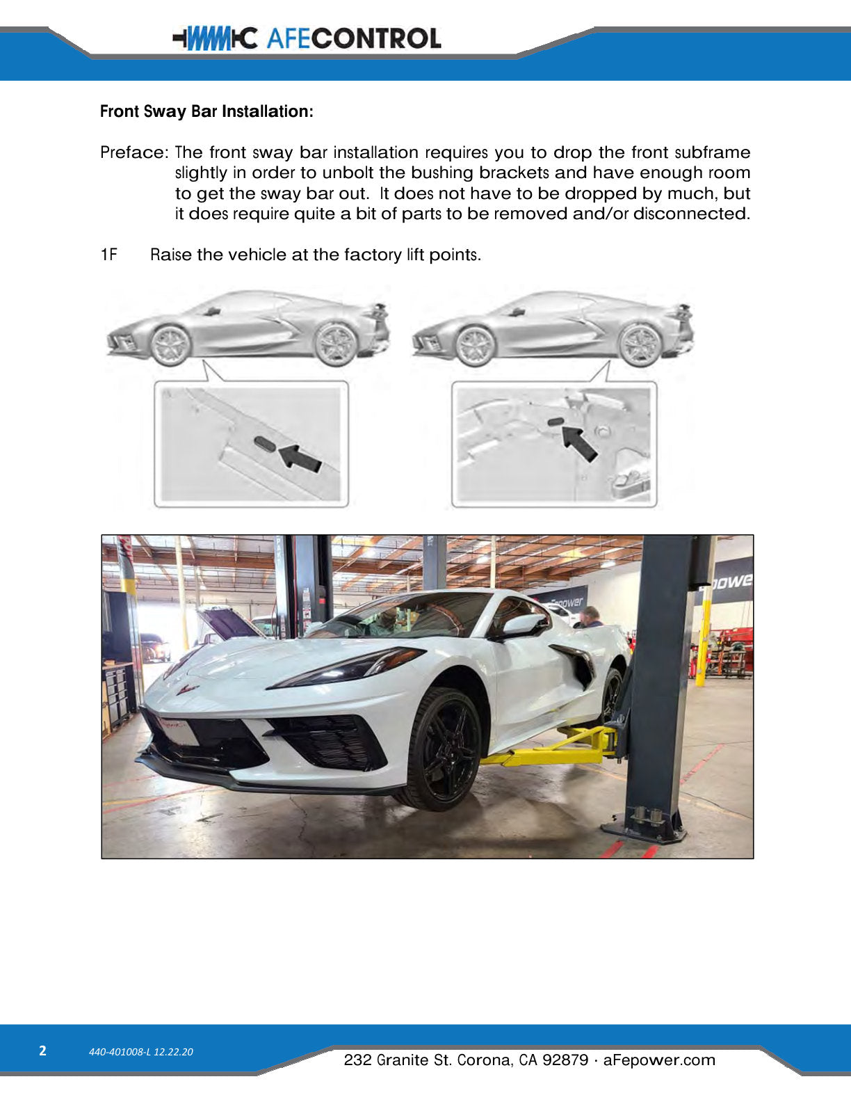 aFe 3-Way Adjustable Front Sway Bar | Chevrolet Corvette C8 (20) V8-6.2L (440-401008FL)