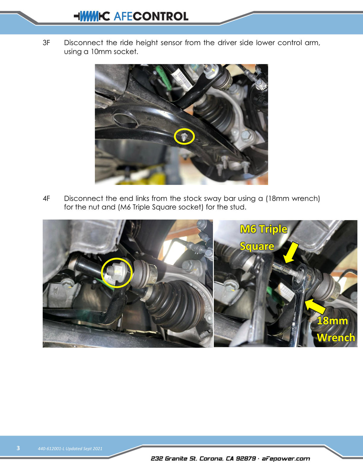 aFe CONTROL Front and Rear Sway Bar Set Blue | Volkswagen Golf R (15-19) (440-612001-L)