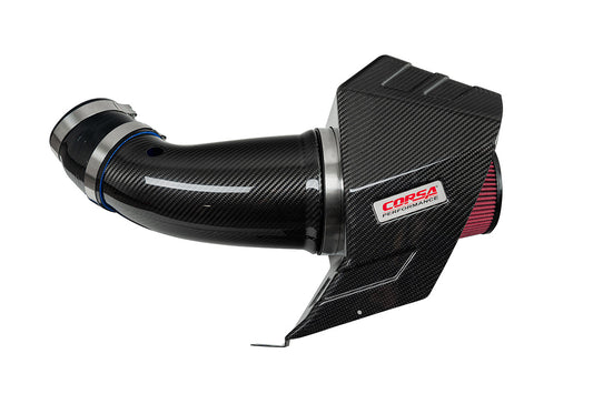 CORSA Black / Carbon Fiber Air Intake | 2020-2025 Dodge Durango SRT Hellcat 6.2L | 2018-21 Jeep Grand Cherokee TrackHawk 6.2L (44011)