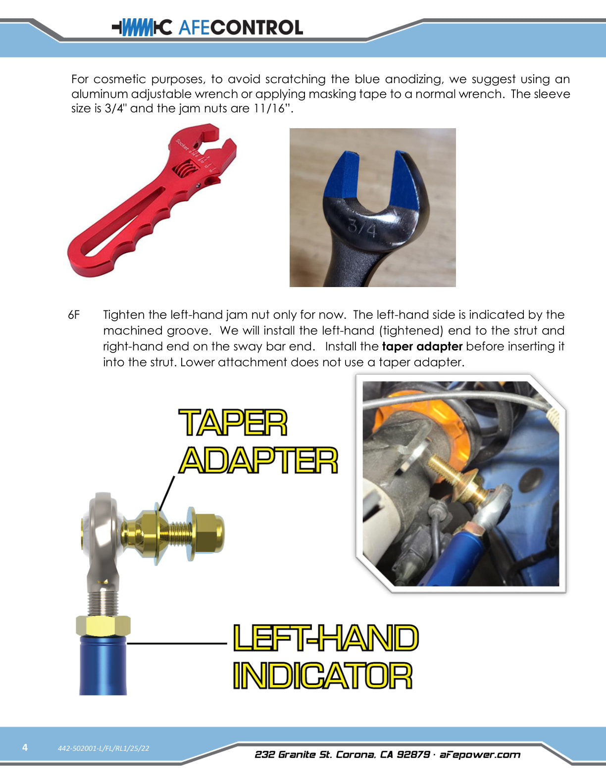 aFe Front Adjustable End Link Set Blue | BMW M2 (15-21) / M3 (15-18) (442-502001FL)