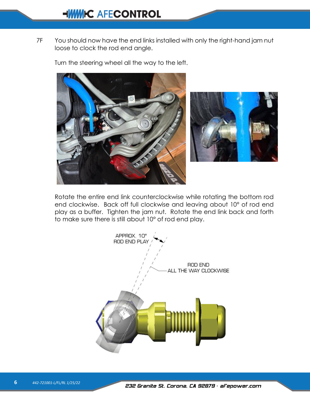 aFe CONTROL Front Adjustable End Link Set | Toyota Supra 3.0 (20-26) (442-721001FL)