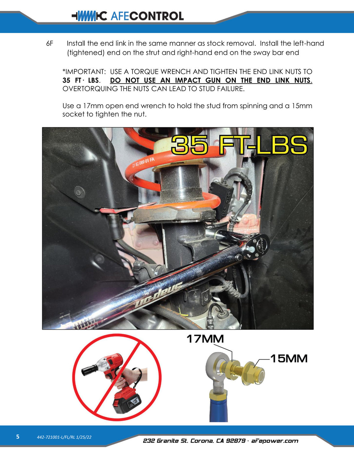 aFe CONTROL Adj End Links | Toyota GR Supra A90 (442-721001RL)