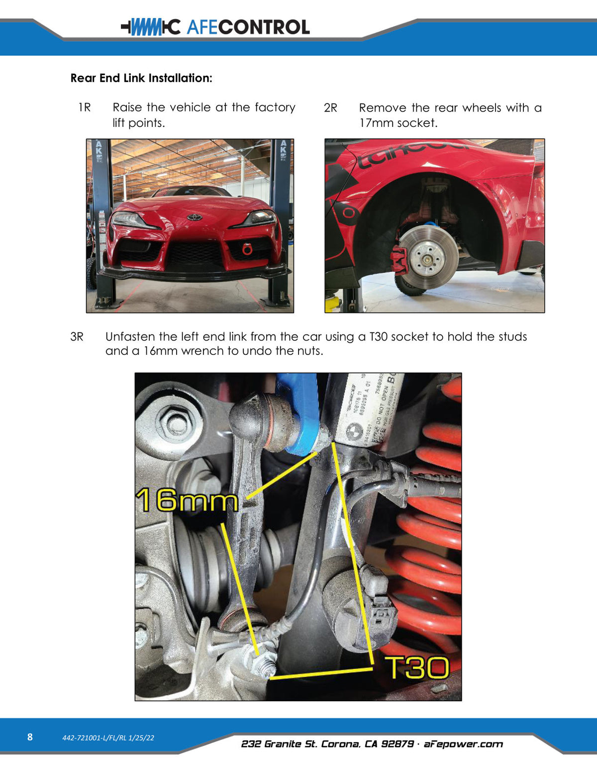 aFe CONTROL Adj End Links | Toyota GR Supra A90 (442-721001RL)