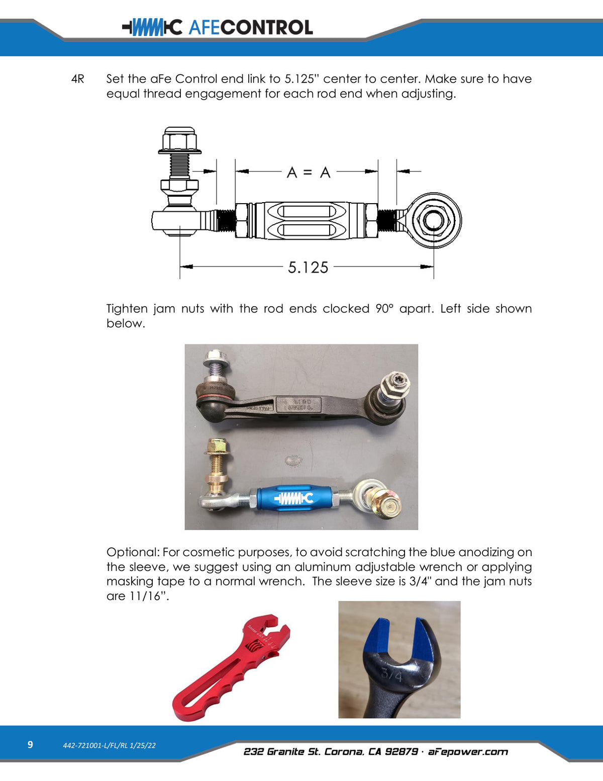 aFe CONTROL Adj End Links | Toyota GR Supra A90 (442-721001RL)