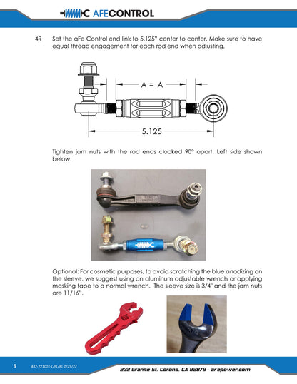 aFe CONTROL Adj End Links | Toyota GR Supra A90 (442-721001RL)