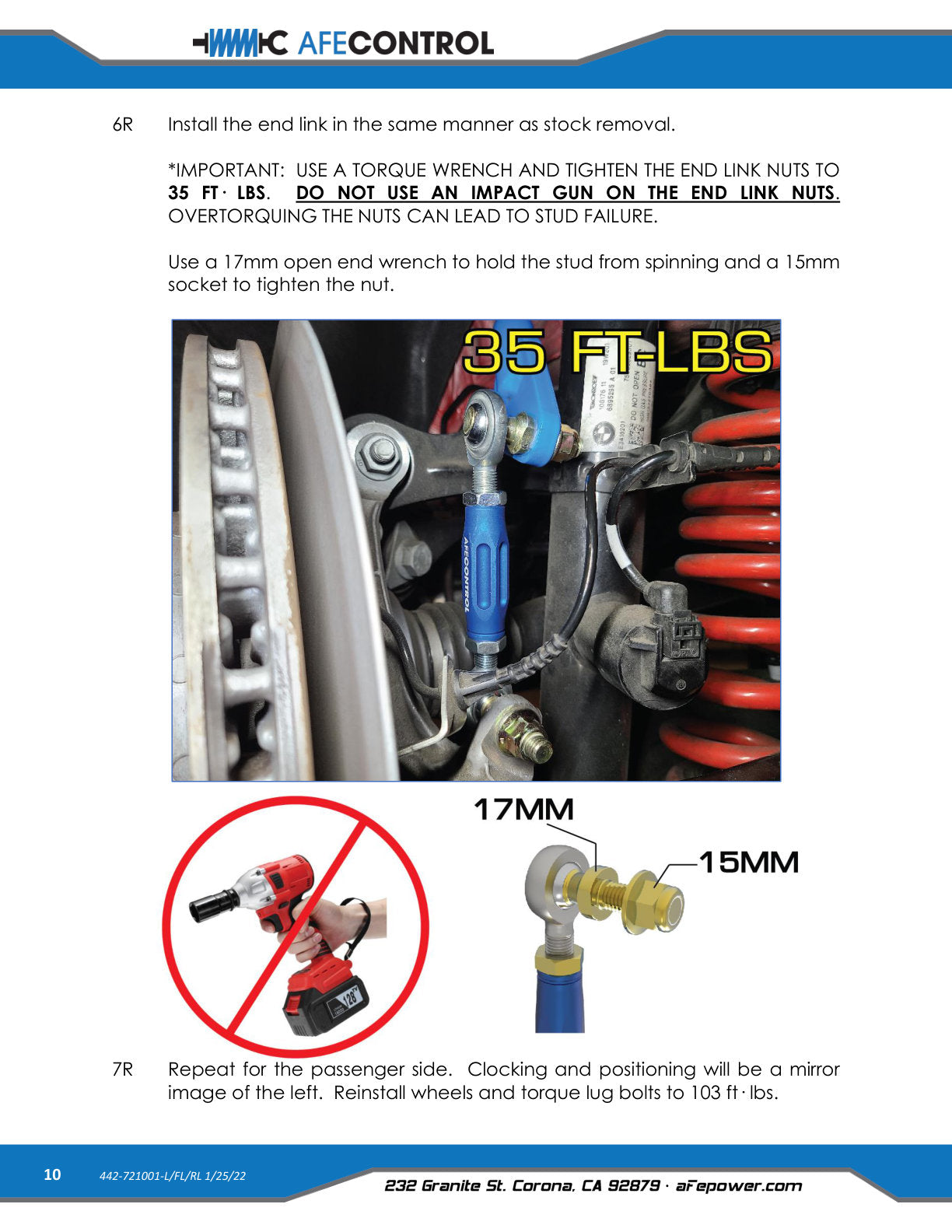 aFe CONTROL Adj End Links | Toyota GR Supra A90 (442-721001RL)