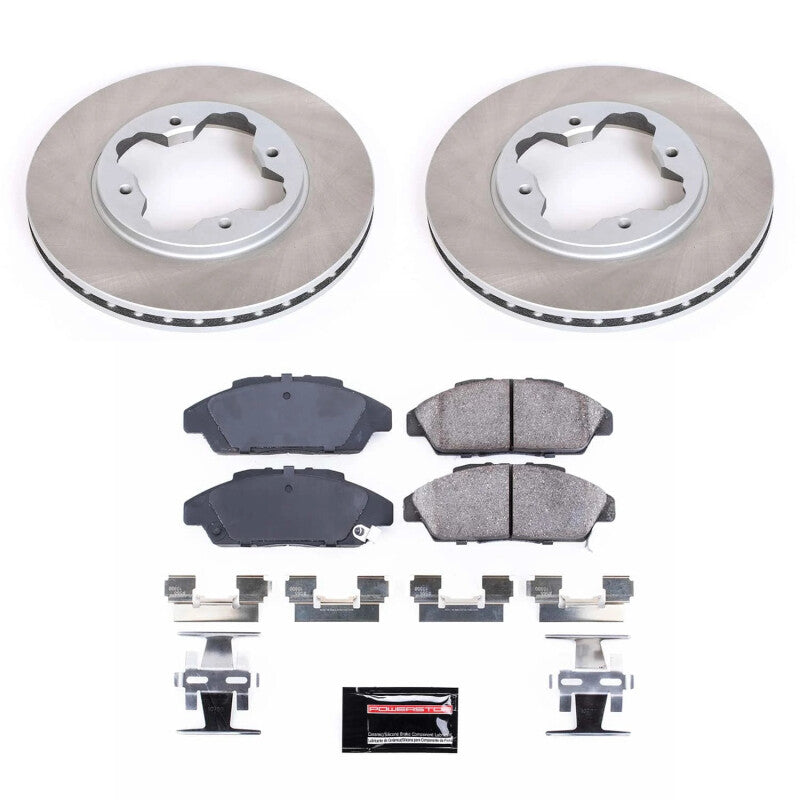 PowerStop 90-93 Honda Accord Front Semi-Coated Rotor Kit (SC3164)