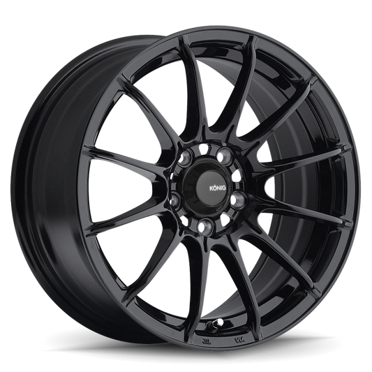 Konig Dial In Gloss Black | 15x8" +25mm | 4x100mm Wheel