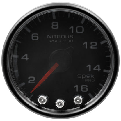 Autometer Spek-Pro 2 & 1/16" Nitrous Press Gauge 1600PSI