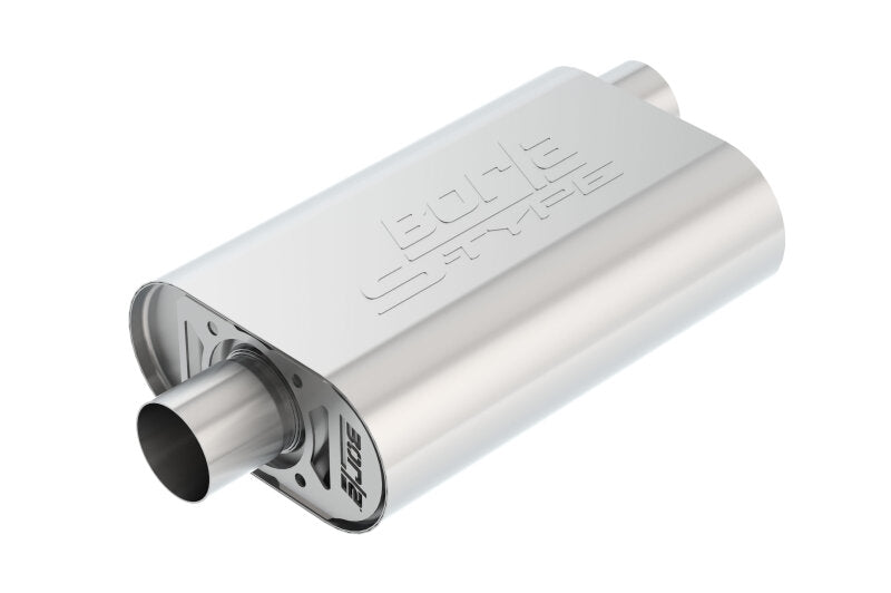 Borla CrateMuffler SBC Hot 350/383 | 2.5in Offset/Center Oval 14x4.35x9 (400819)