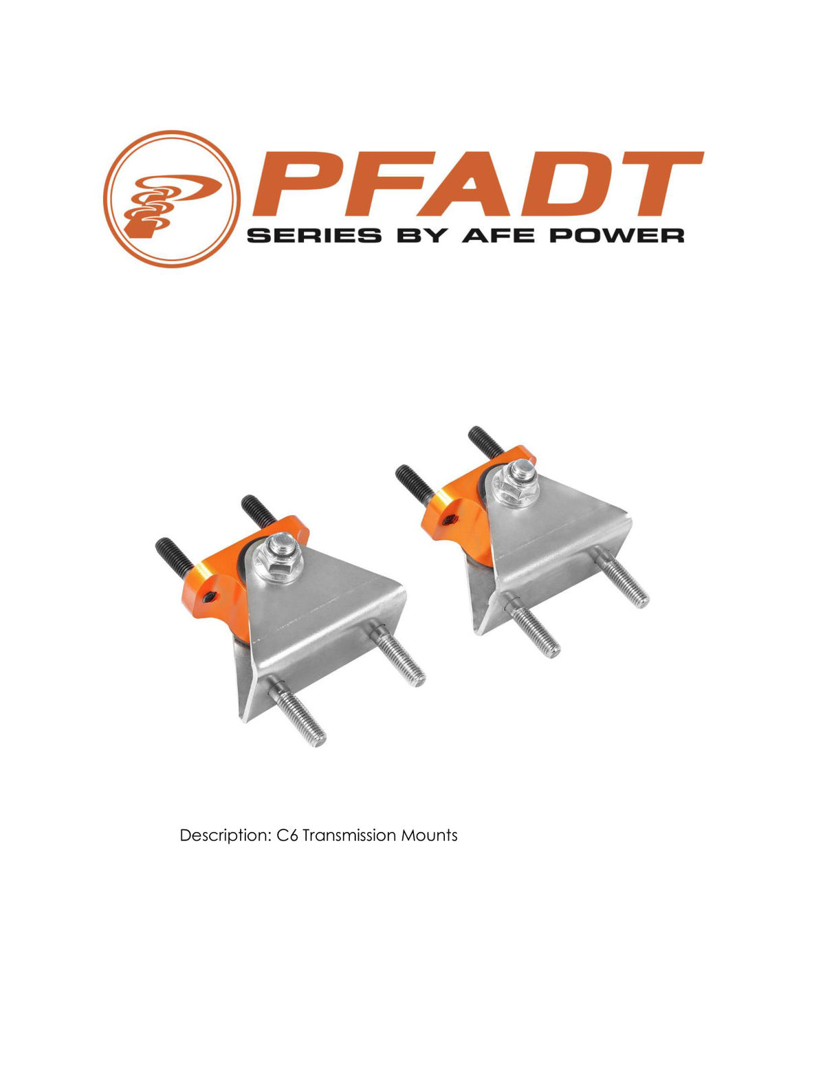 aFe PFADT Series Transmission Mount Set | Chevrolet Corvette (C6) (05-13) (450-401008-N)