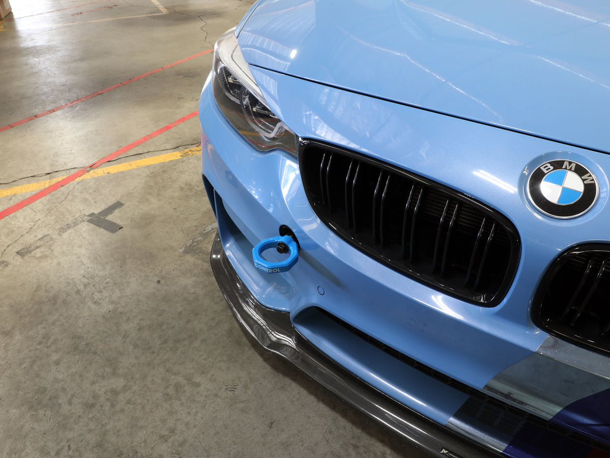 aFe CONTROL Front Tow Hook Blue | BMW F-Chassis 2/3/4/M (450-502001-L)