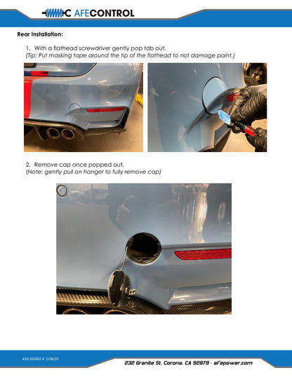 aFe CONTROL Rear Tow Hook Blue | BMW F-Chassis 2/3/4/M (450-502002-L)